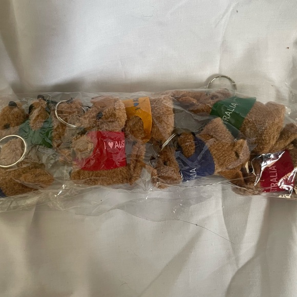 Vintage Australian Souvenir Kangaroo Keyring Clip-ons Key Ring Keychain Set Of 7 - Picture 6 of 6